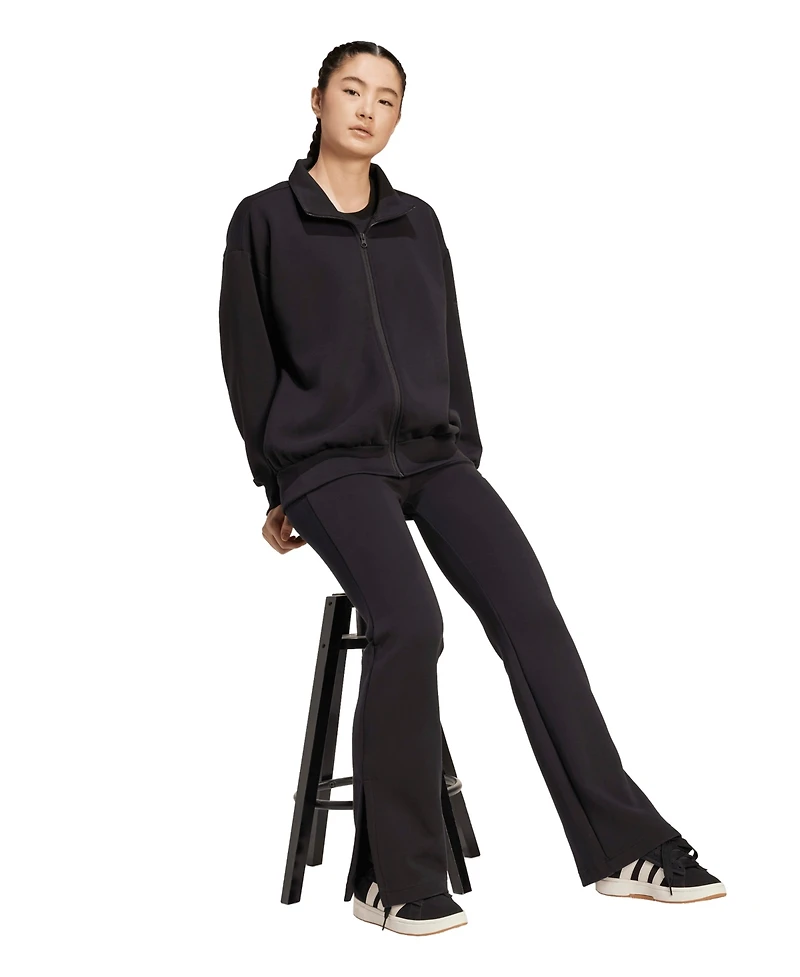 adidas Women's Mid-Rise Pull-On Flare-Leg Logo Pants