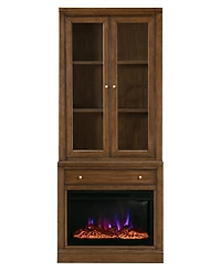Amren 32" Wood Fireplace Base with Drawer and 2-Door Hutch