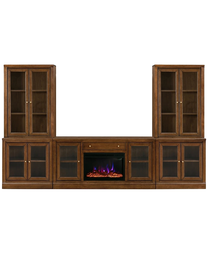 Amren 65" Wood 2 Door Console with Fireplace