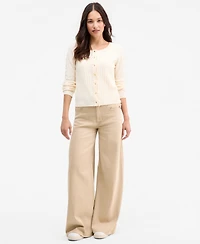 Liverpool Los Angeles Women's Long-Sleeve Button-Front Ruffle Cardigan