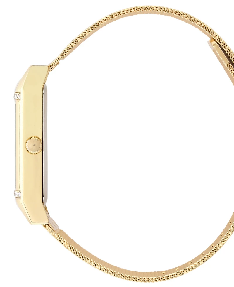 Bcbg Women's Quartz Rectangle Gold Stainless Steel Watch 23mm