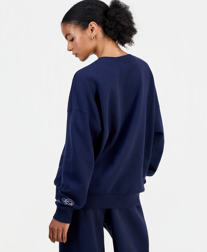 Rebel Veil Juniors' Varsity Applique Crewneck Sweatshirt