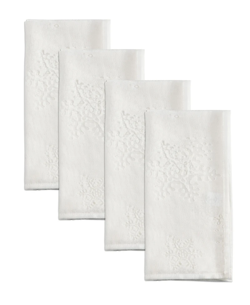 Saro Lifestyle Burnout Snowflake Table Napkins, Set of 4