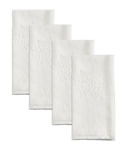 Saro Lifestyle Burnout Snowflake Table Napkins, Set of 4
