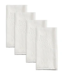 Saro Lifestyle Burnout Snowflake Table Napkins, Set of 4