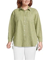 Lands' End Plus Oversized Seersucker Shirt