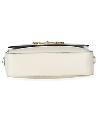 Pre-Owned Gucci White Textured Calfskin Small Horsebit 1955 Shoulder Bag