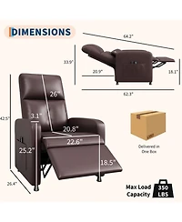gaomon Electric Sofa Power Recliner Chair with Adjustable Back, Usb Charging Port for Living Room