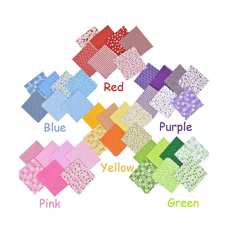 Gnuadz 42piece 10" Floral Cotton Fabric Squares Diy Sewing Patchwork Craft
