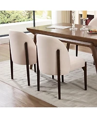 Boyel Living Wooden Dining Chairs Set of 2 Modern Fabric Upholstered Room Chair