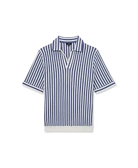 Reiss Men's Alba Open Collar Stripe Polo Shirt