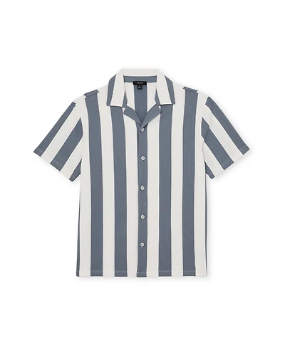 Reiss Men's Dexter Block Stripe Cuban Shirt