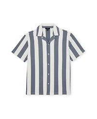 Reiss Men's Dexter Block Stripe Cuban Shirt