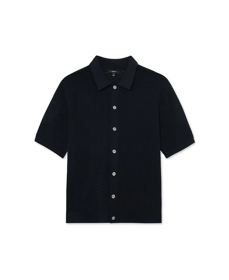 Reiss Men's Phoenix Button Through Textured Shirt