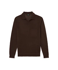 Reiss Men's Oaklands Open Collar Linen Polo Shirt