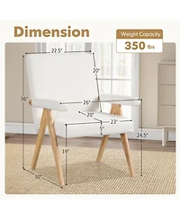 Slickblue Mid Century Style Accent Chair with Wooden Frame and Padded Armrests for Living Room