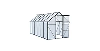 Flynama 72x144 Inch Polycarbonate Walk-In Greenhouse with Aluminum Frame and Uv Protection