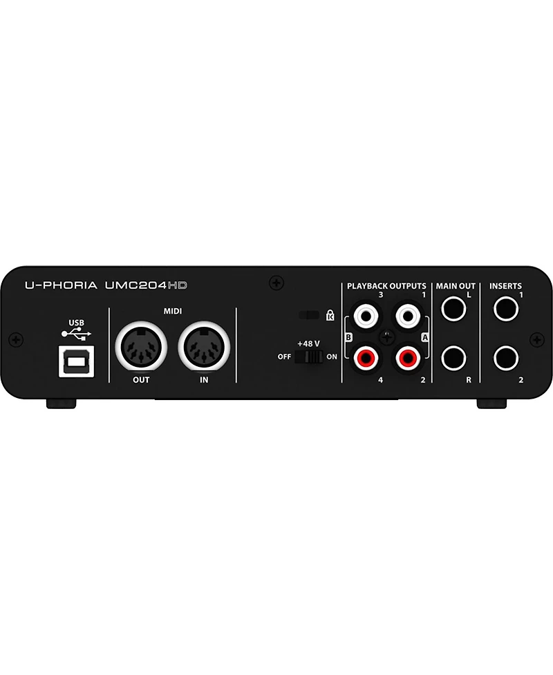 Behringer U-Phoria UMC204HD Audiophile 2x4 Usb Audio/Midi Interface with Midas Mic Preamplifiers, 24-Bit/192kHz Resolution