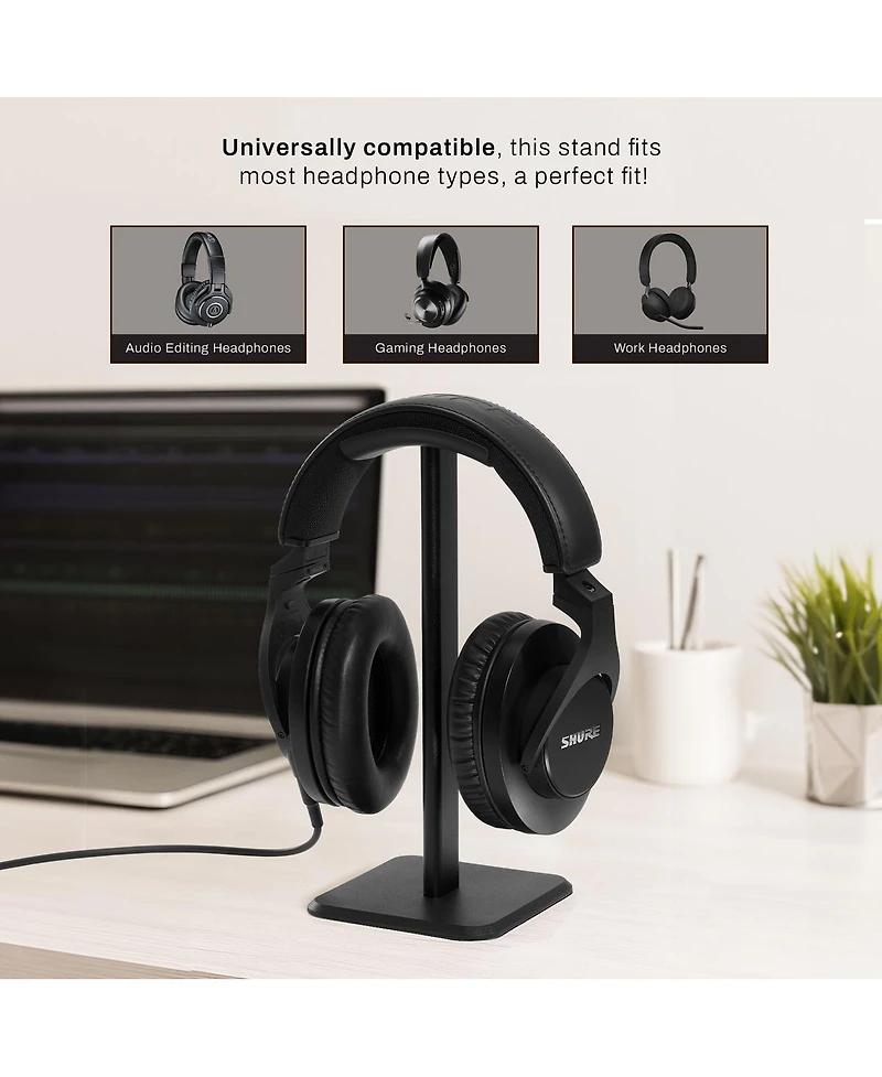 Behringer HPM1000 Closed Purpose Stereo Headphones, Bundle with Desktop Headphone Stand