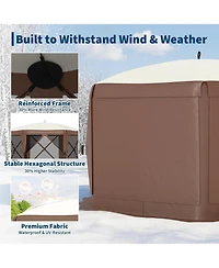 gaomon 13FT Collapsible Gazebo Tent with 6 Removable Wind Panels for Outdoor Events, Camping, Patio, Backyard