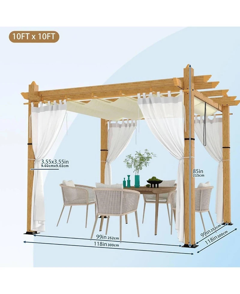 gaomon 10x10Ft Outdoor Uv Protection Aluminum Pergola for Patio, Garden, Backyard