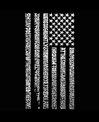La Pop Art Men's Thin Line American Flag Patriotic Word Graphic Tank Top