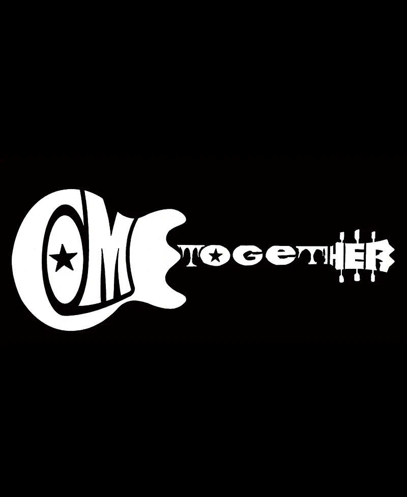 La Pop Art Men's Come Together Guitar Word Tank Top