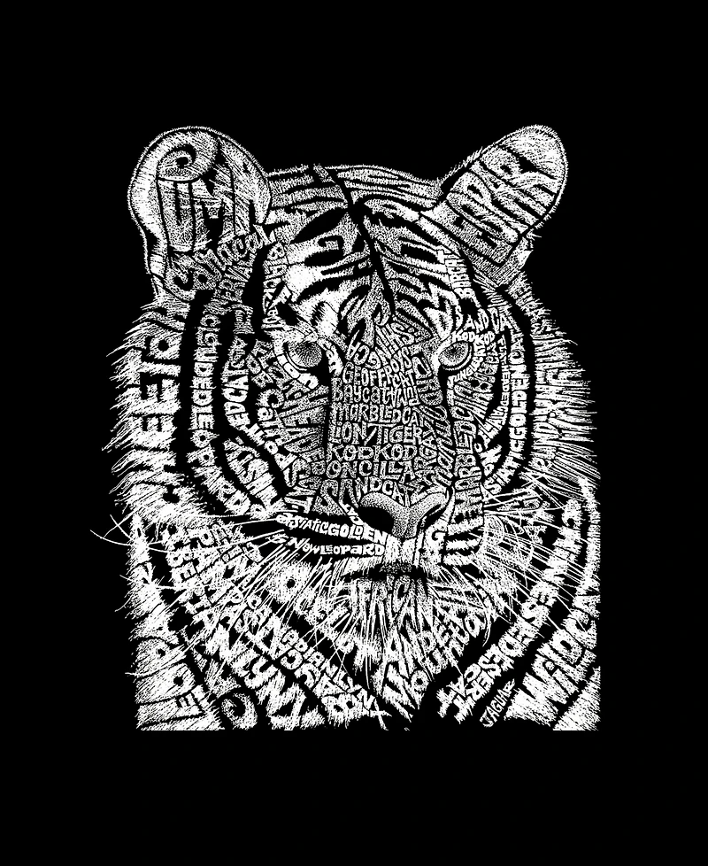 La Pop Art Men's Tiger Face Word Graphic Tank Top