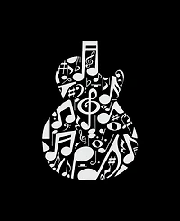 La Pop Art Men's Music Notes Circular Pattern Word Graphic Tank Top
