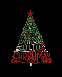 La Pop Art Men's Merry Christmas Tree Typography Graphic Tank Top