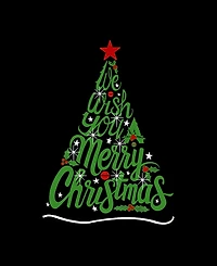 La Pop Art Men's Merry Christmas Tree Script Typography Graphic Tank Top