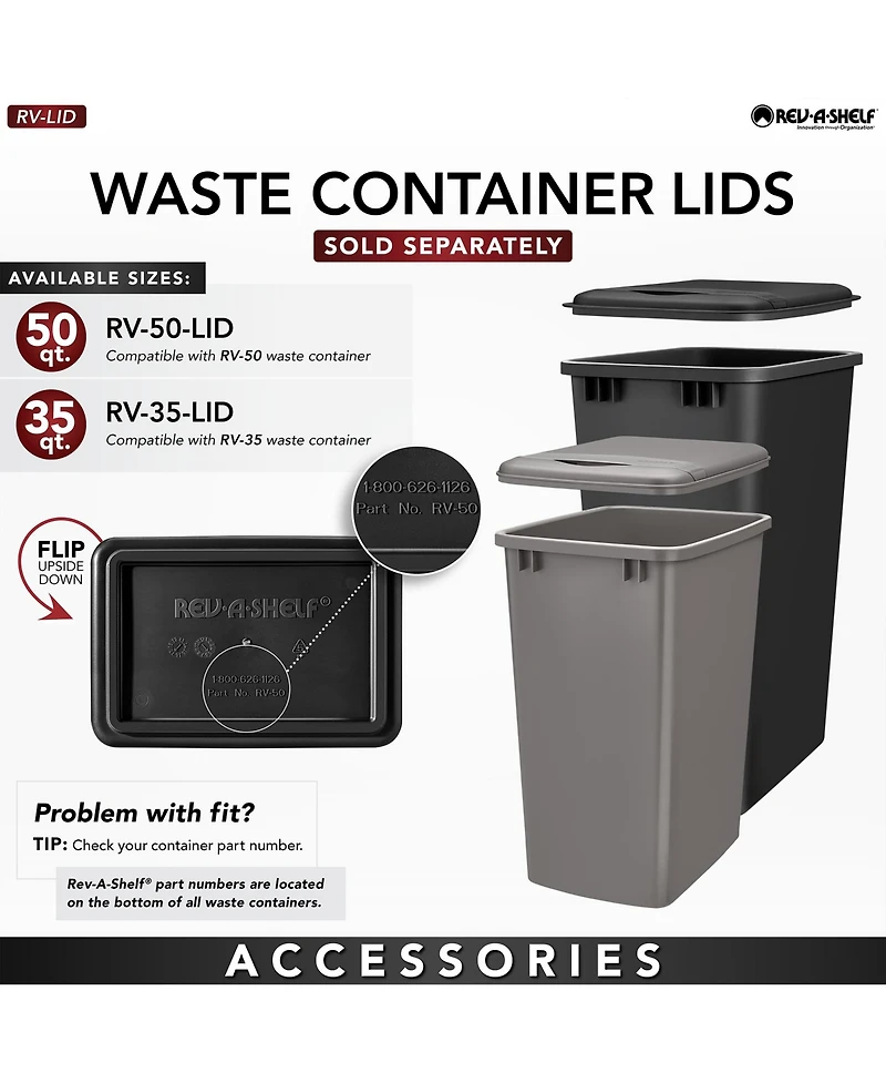 Rev-a-Shelf Single Pullout Trash Can Soft-Close Slides