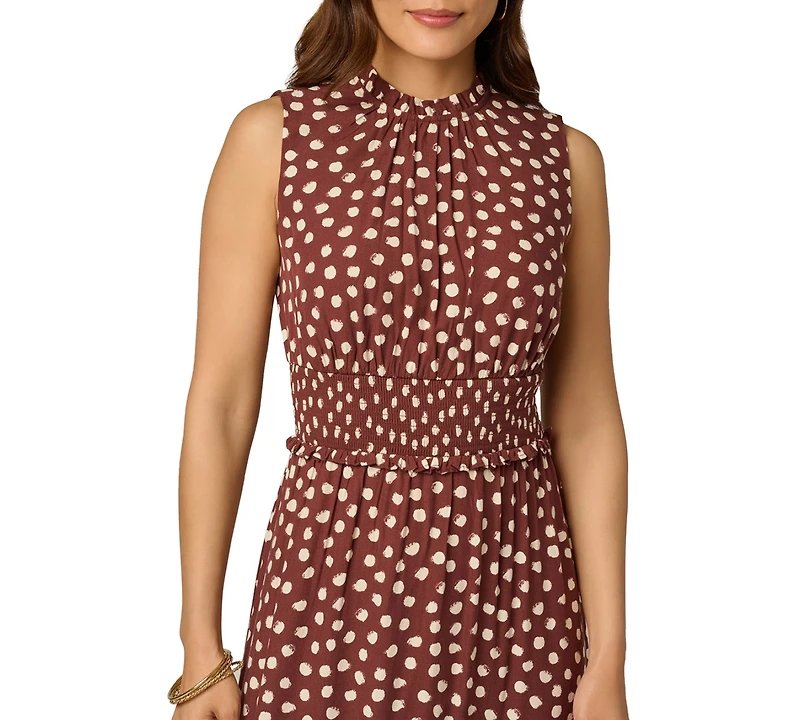 Adrianna Papell Women's Printed Smocked Maxi Dress