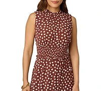 Adrianna Papell Women's Printed Smocked Maxi Dress