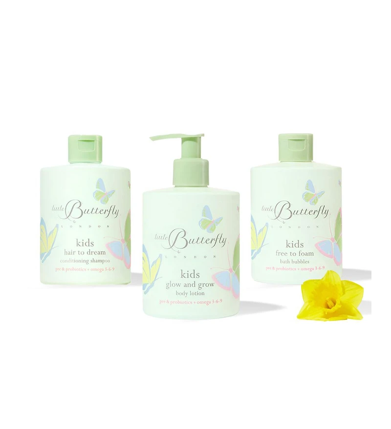 Little Butterfly London Kid's Foamy Adventure 3 Product Hair and Skincare Bundle