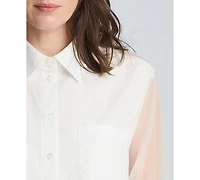 Kenneth Cole Women's Cotton-Blend Long-Sleeve Shirt