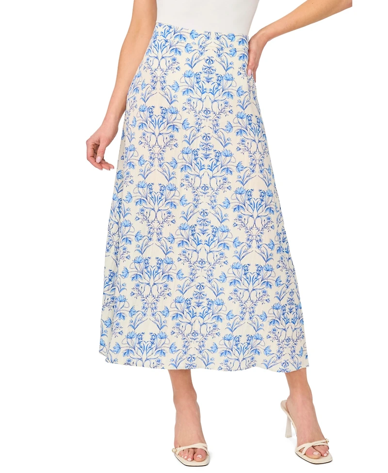 CeCe Women's Center Seam Printed Skirt