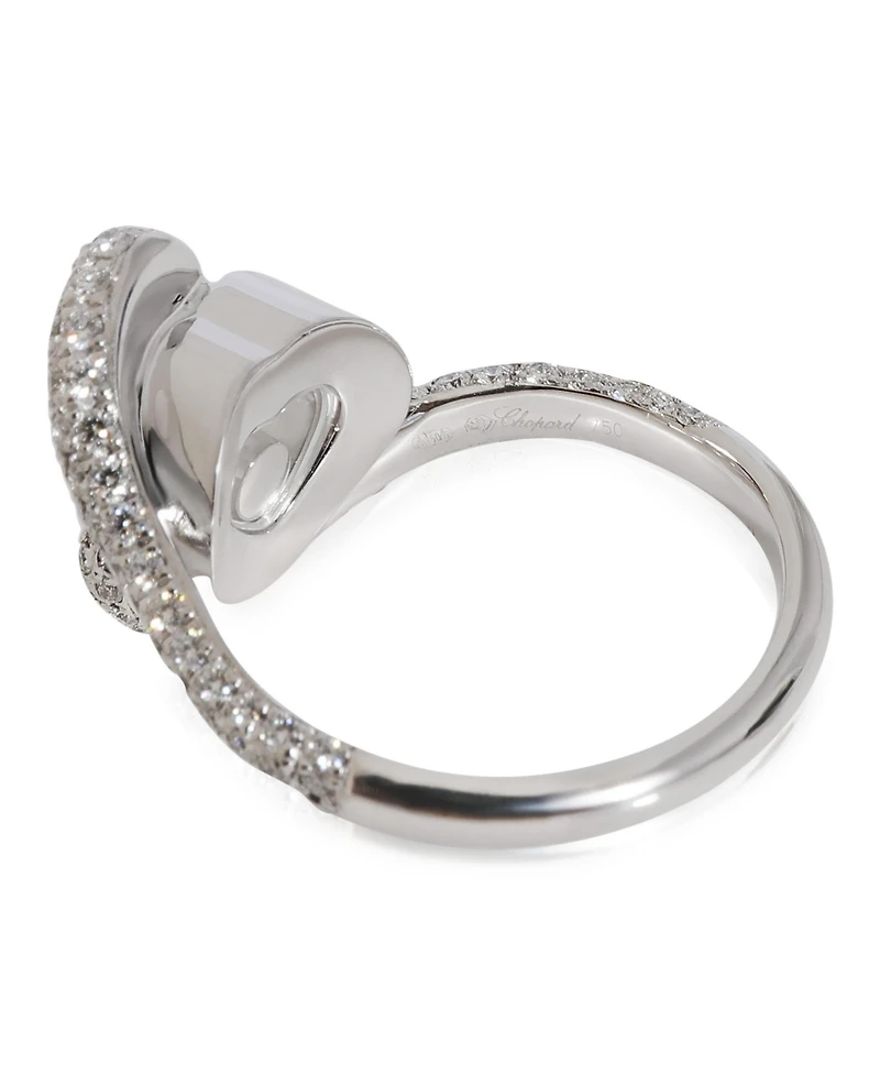 Pre-Owned Chopard Happy Diamond Heart Ring in 18k White Gold 0.86 Ctw