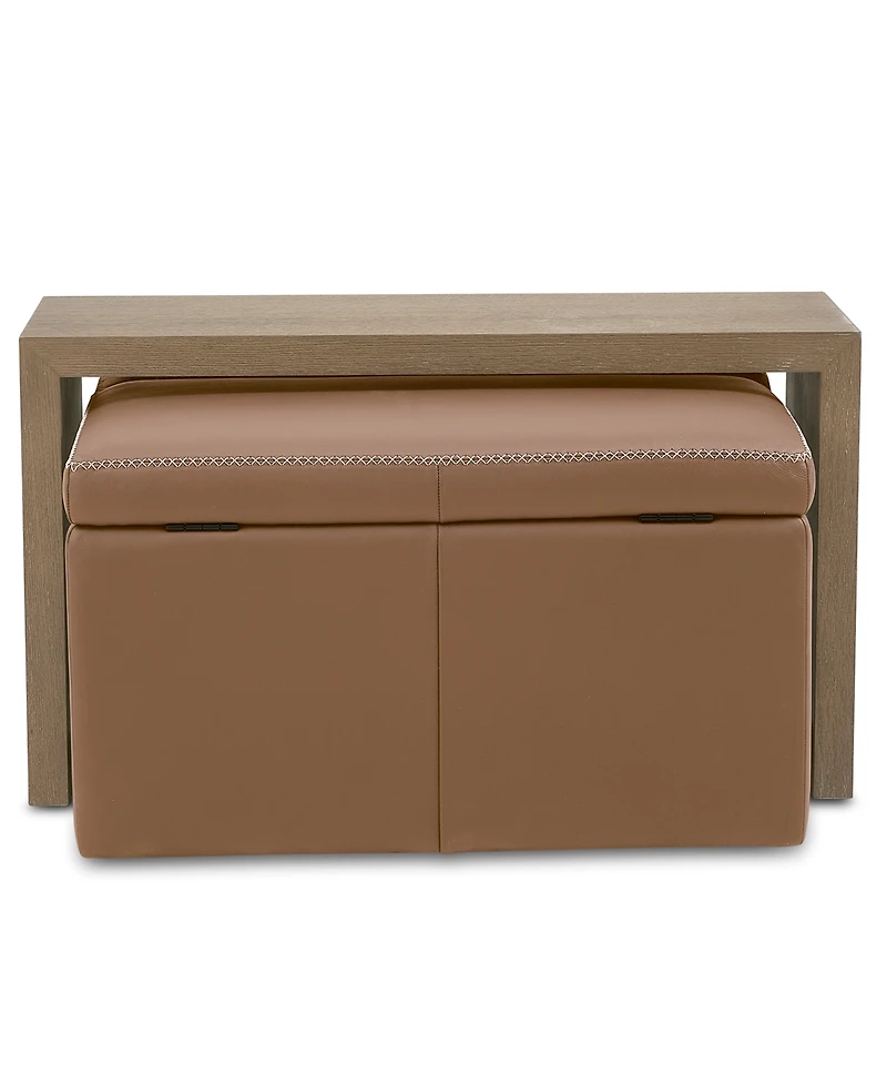 Holtman 35" Leather Square Storage Ottoman