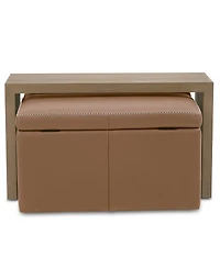 Holtman 35" Leather Square Storage Ottoman