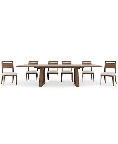 Amelie Rectangular 7-Piece Wood Dining Set (Table and 6 Wood Chairs)