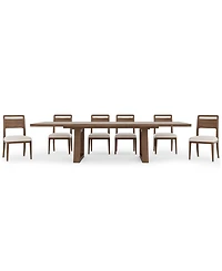 Amelie Rectangular 7-Piece Wood Dining Set (Table and 6 Wood Chairs)