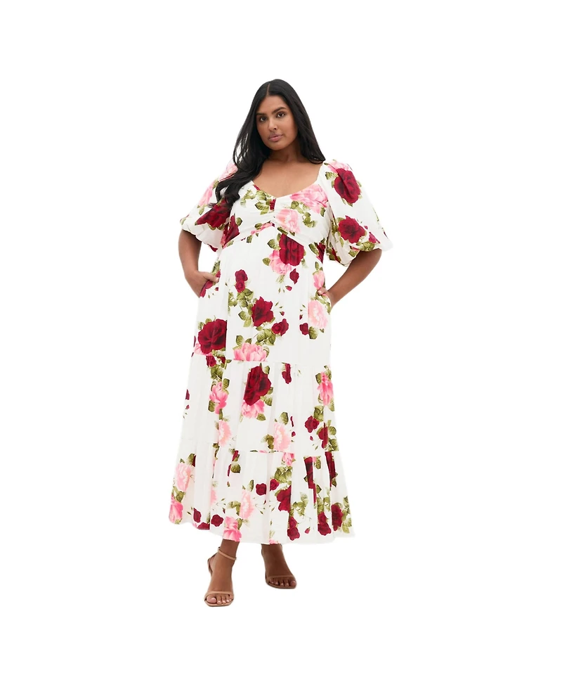 City Chic Plus Mindy Print Maxi Dress