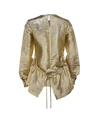 Pre-Owned Stella Mccartney Women's Lurex Gathered Lame Peplum Blouse