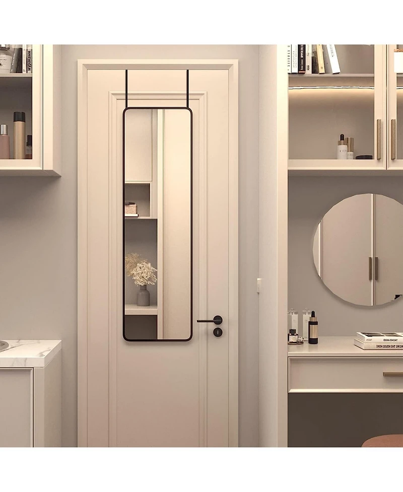Phying Modern Elegant Rectangular Wall Mirror Brushed Aluminum Alloy Frame Hd Clear Glass Mirror for Bedroom Bathroom Living Room Decor