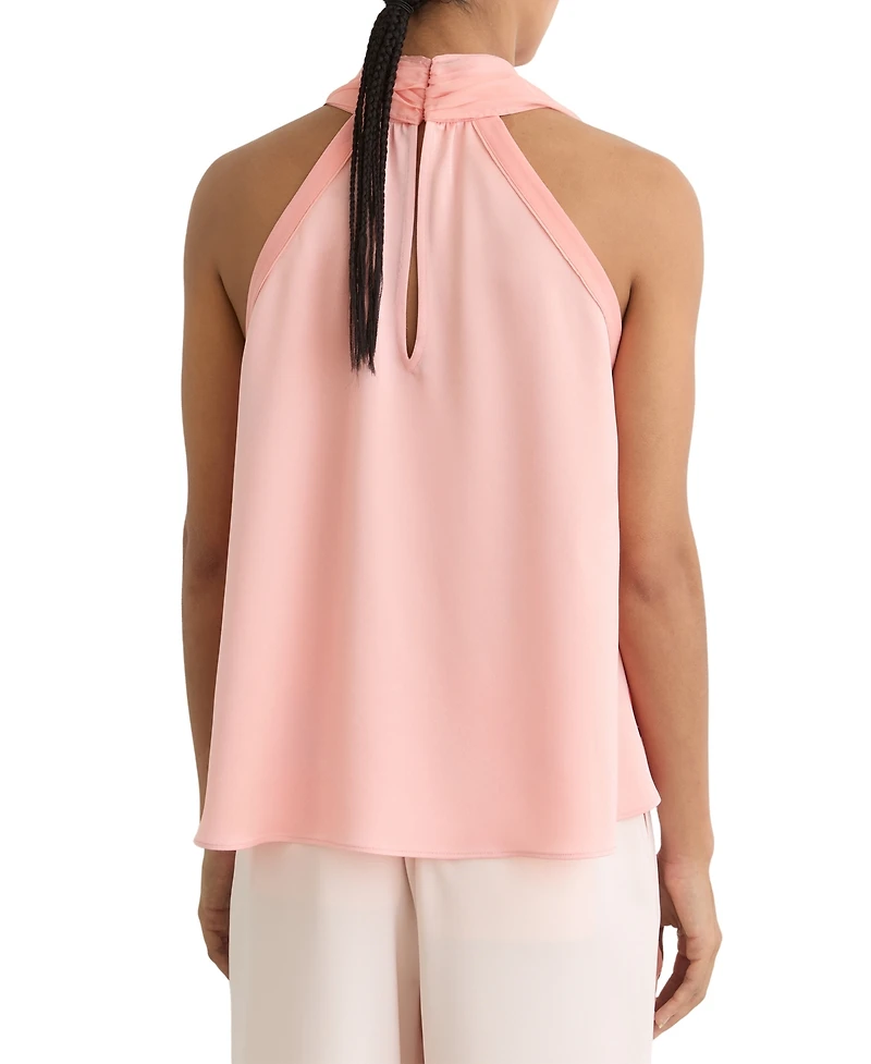 Reiss Women's Andrea Satin Sleeveless Scarf-Neck Top