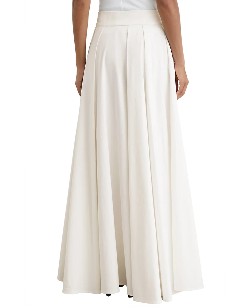 Reiss Women's Cotton-Blend Pleated Maxi Skirt