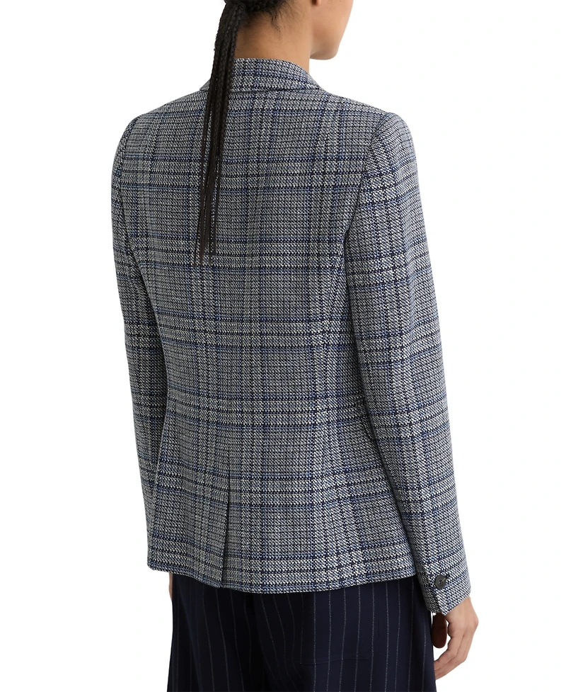 Reiss Women's Double-Breasted Check Cotton-Linen Blazer