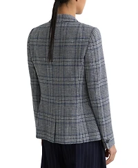 Reiss Women's Double-Breasted Check Cotton-Linen Blazer