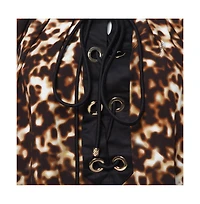 Pre-Owned Roberto Cavalli Women's Printed Silk Crepe Tie Front Blouse